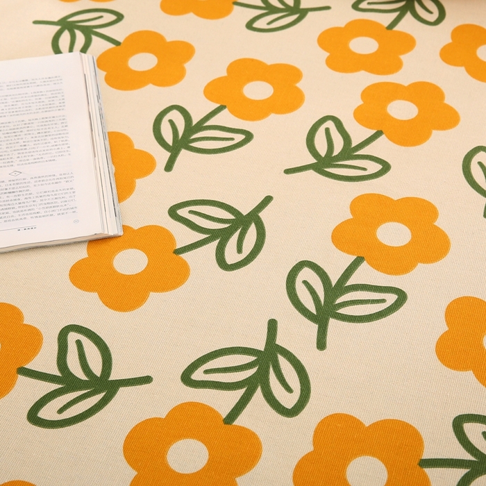 91家纺网 家纺一手货源 找家纺 伊而梦蚊帐 2025新款原棉老粗布床单系列 花知晓-黄