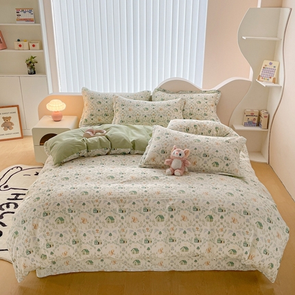 绵庭家纺 2024新款全棉印花套件系列四件套 夏日补梦