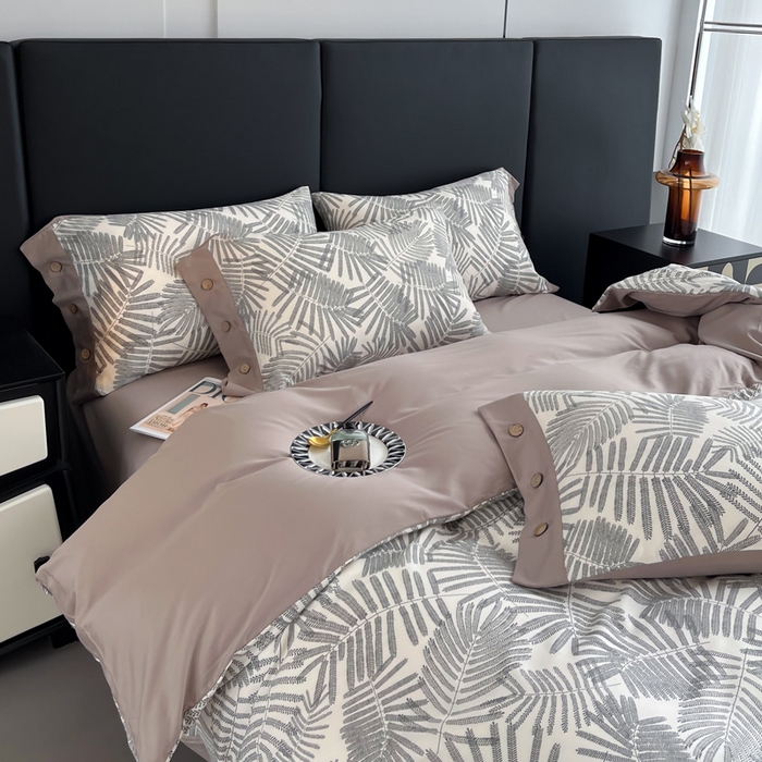 91家纺网 家纺一手货源 找家纺 艾迪尚家纺 2025新款柔丝茸磨毛印花纽扣款四件套 送吊牌奈雪