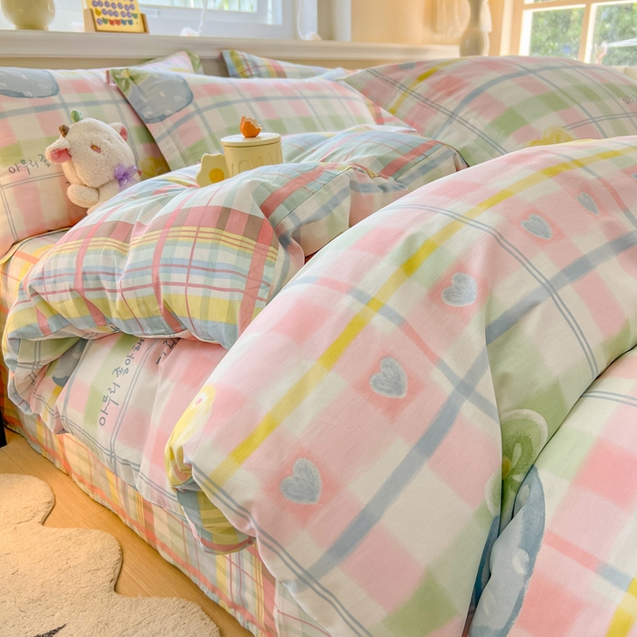 91家纺网 家纺一手货源 找家纺 绵庭家纺 2024新款全棉印花套件系列四件套 冷梅冰萃