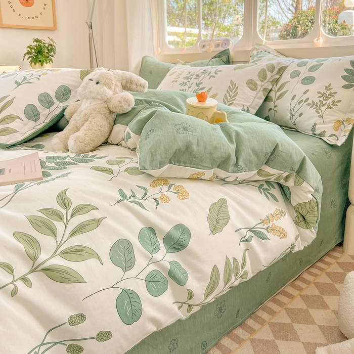 91家纺网 家纺一手货源 找家纺 绵庭家纺 2024新款全棉印花套件系列四件套 日暮青颜