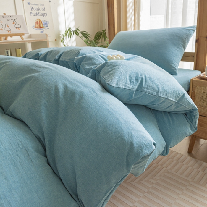 91家纺网 家纺一手货源 找家纺 2025新款全棉水洗棉被套纯棉单双人宿舍学生-可配3件套 海兰青年