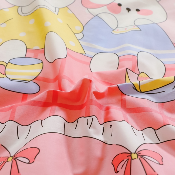 91家纺网 家纺一手货源 找家纺 鱼宝 2025新款全棉幼儿园套件 乖乖兔