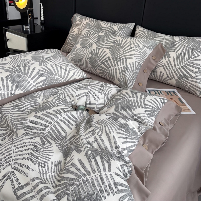 91家纺网 家纺一手货源 找家纺 艾迪尚家纺 2025新款柔丝茸磨毛印花纽扣款四件套 送吊牌奈雪