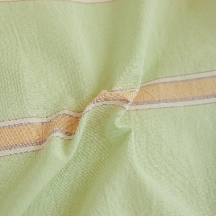 91家纺网 家纺一手货源 找家纺 吾诺家居 2024学生季新款全棉学生宿舍三件套六件套组合系列 桔绿条