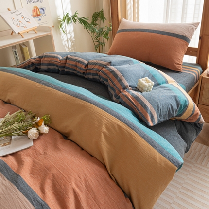 91家纺网 家纺一手货源 找家纺 2025新款全棉水洗棉被套纯棉单双人宿舍学生-可配3件套 斯诺克