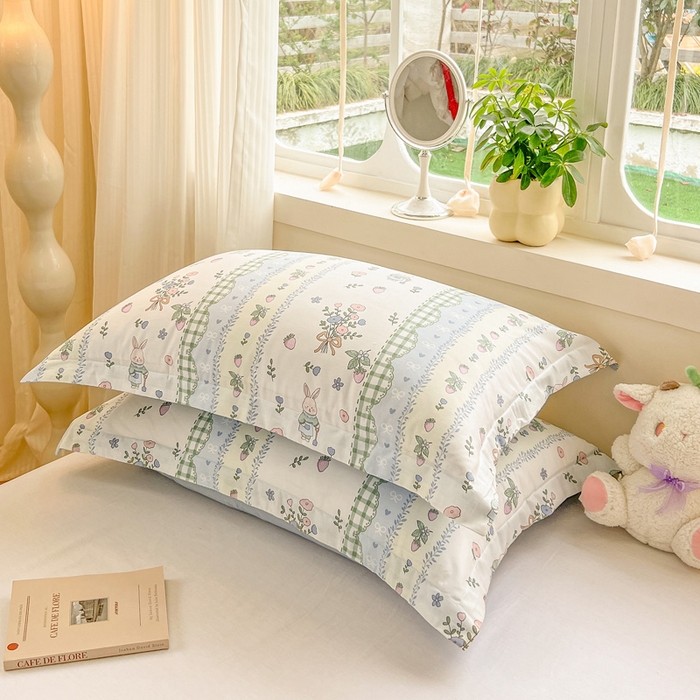 91家纺网 家纺一手货源 找家纺 绵庭家纺 2024新款全棉印花套件系列四件套 可芮朵