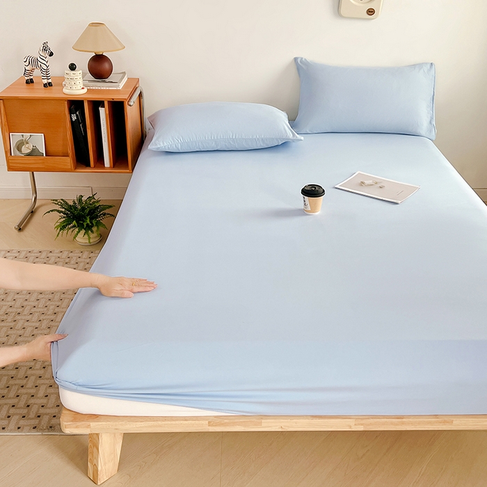 91家纺网 家纺一手货源 找家纺 （总）贝拉梦家纺 2024新款超柔水洗棉纯色简约单品床笠枕套