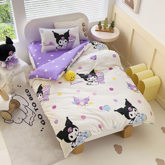 91家纺网 家纺一手货源 找家纺 鱼宝 2025新款正版授权三丽鸥幼儿园套件卡通三件套六件套多件套 甜甜圈库洛米