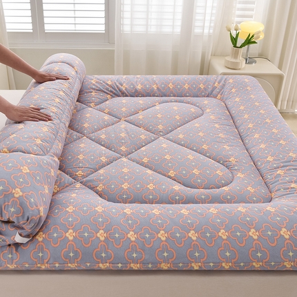 富威堡家纺 2025新款双层纱棉花床垫 琉金岁月（灰蓝）