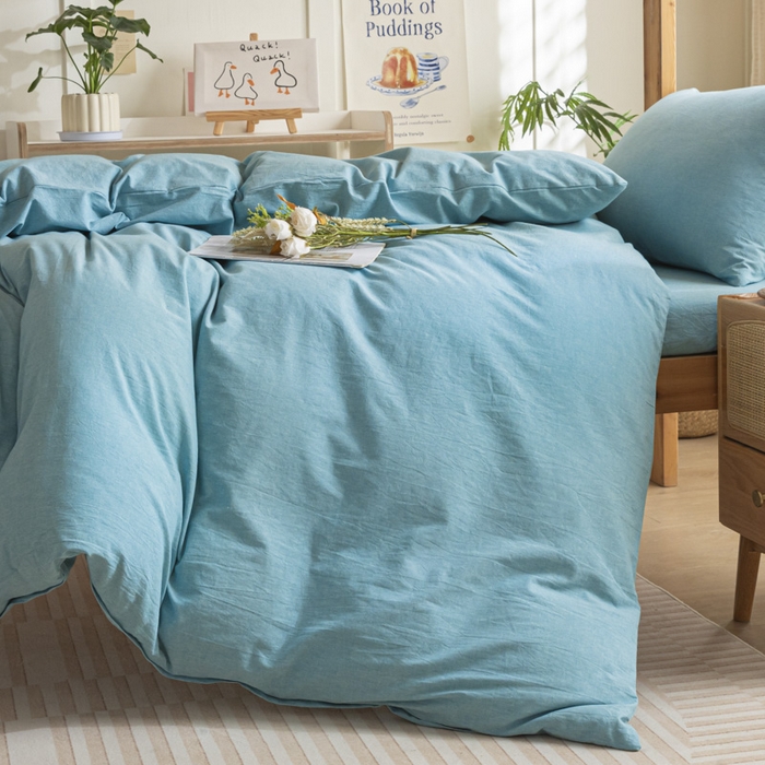 91家纺网 家纺一手货源 找家纺 2025新款全棉水洗棉被套纯棉单双人宿舍学生-可配3件套 海兰青年