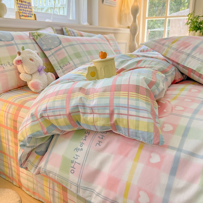 91家纺网 家纺一手货源 找家纺 绵庭家纺 2024新款全棉印花套件系列四件套 冷梅冰萃