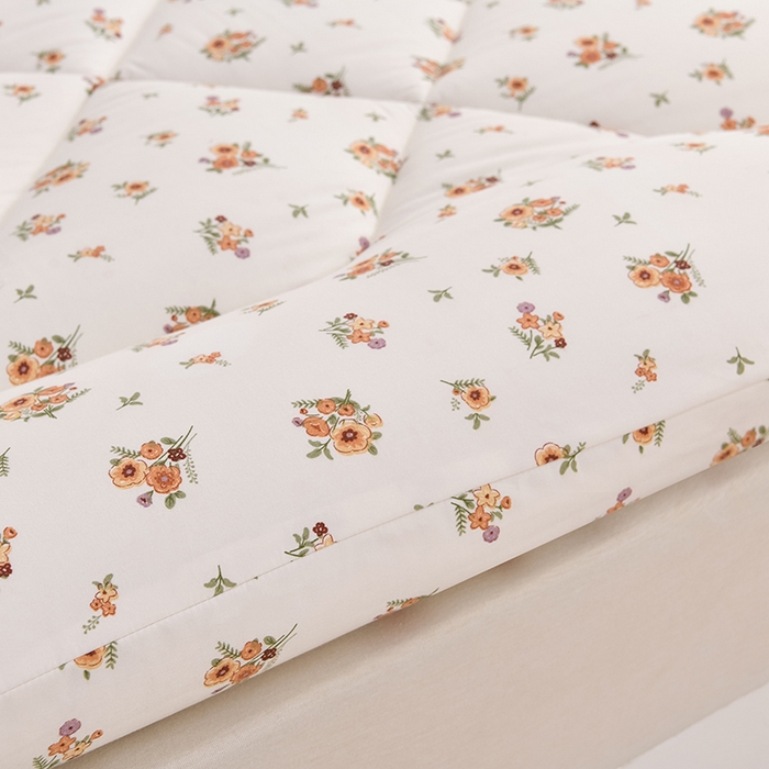 91家纺网 家纺一手货源 找家纺 富威堡家纺 2025新款双层纱棉花床垫 淡雅年华