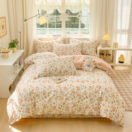 绵庭家纺 2024新款全棉印花套件系列四件套 知秋