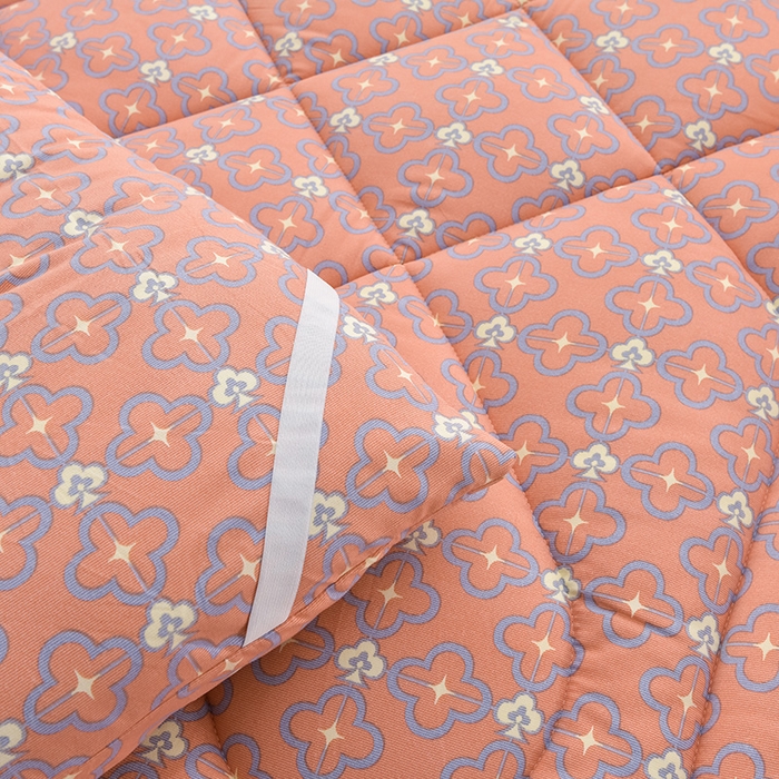 91家纺网 家纺一手货源 找家纺 富威堡家纺 2025新款双层纱棉花床垫 琉金岁月（红豆沙）