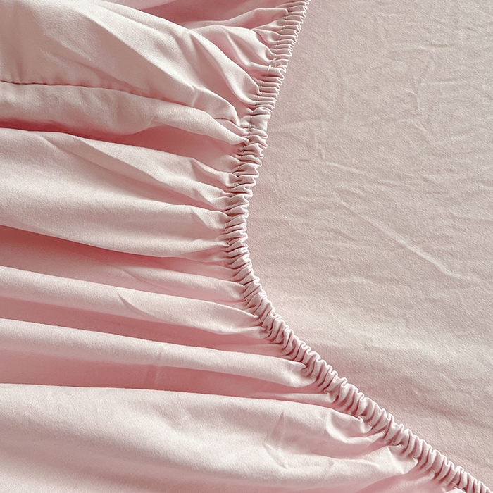 91家纺网 家纺一手货源 找家纺 贝拉梦家纺 2024新款超柔水洗棉纯色简约单品床笠枕套 桃夭