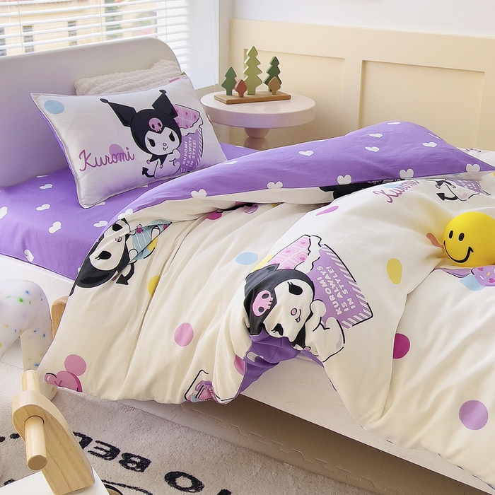 91家纺网 家纺一手货源 找家纺 鱼宝 2025新款正版授权三丽鸥幼儿园套件卡通三件套六件套多件套 甜甜圈库洛米