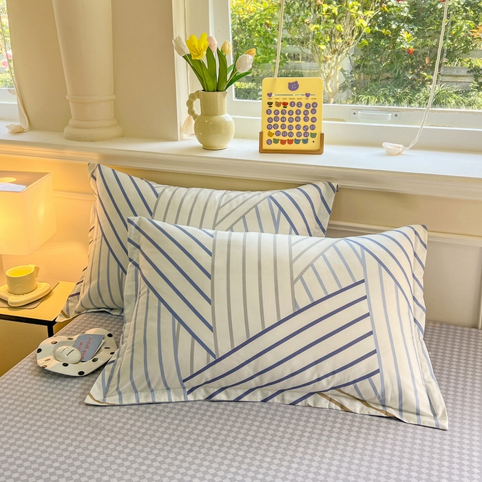 91家纺网 家纺一手货源 找家纺 绵庭家纺 2024新款全棉印花套件系列四件套 交织