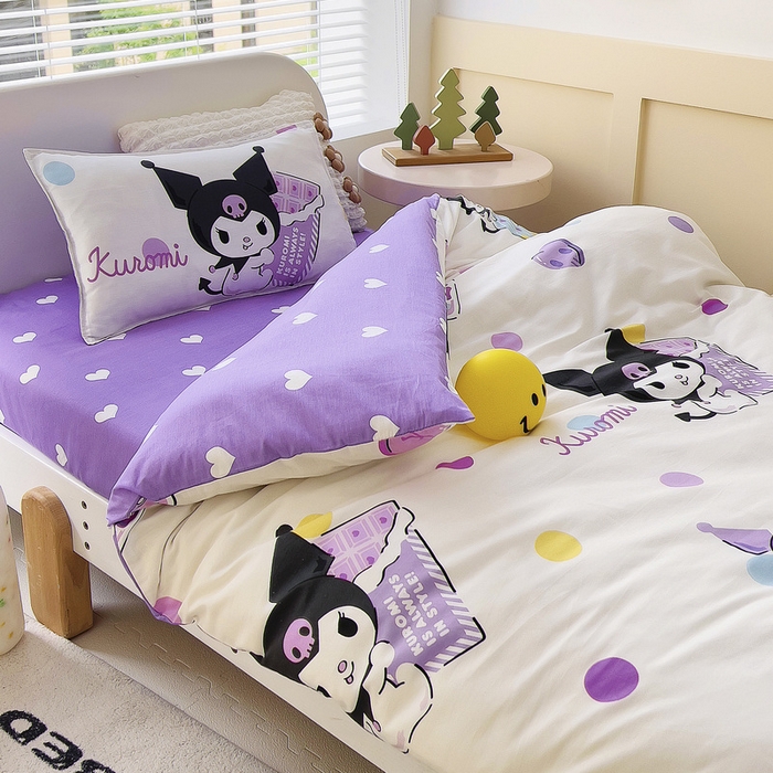 91家纺网 家纺一手货源 找家纺 鱼宝 2025新款正版授权三丽鸥幼儿园套件卡通三件套六件套多件套 甜甜圈库洛米