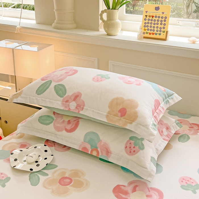 91家纺网 家纺一手货源 找家纺 绵庭家纺 2024新款全棉印花套件系列四件套 思柔