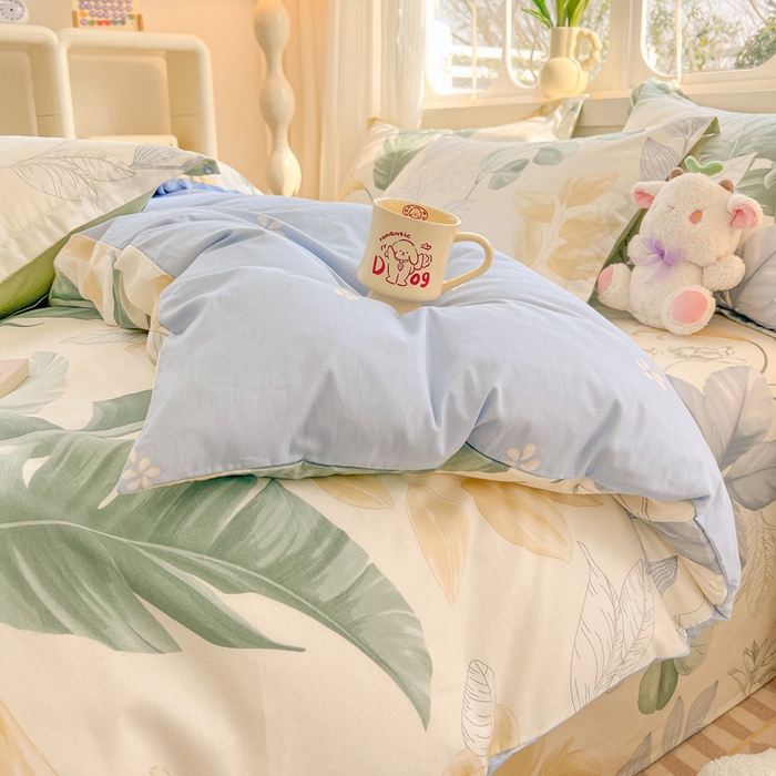 91家纺网 家纺一手货源 找家纺 绵庭家纺 2024新款全棉印花套件系列四件套 花香满径