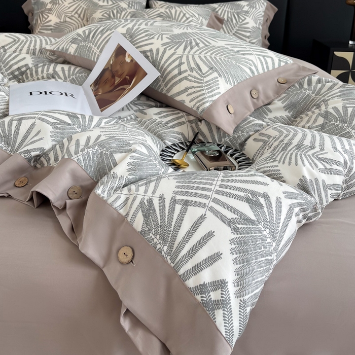 91家纺网 家纺一手货源 找家纺 艾迪尚家纺 2025新款柔丝茸磨毛印花纽扣款四件套 送吊牌奈雪