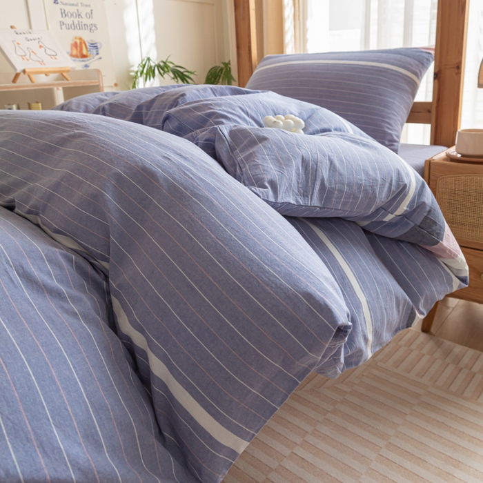 91家纺网 家纺一手货源 找家纺 2025新款全棉水洗棉被套纯棉单双人宿舍学生-可配3件套 格林兰