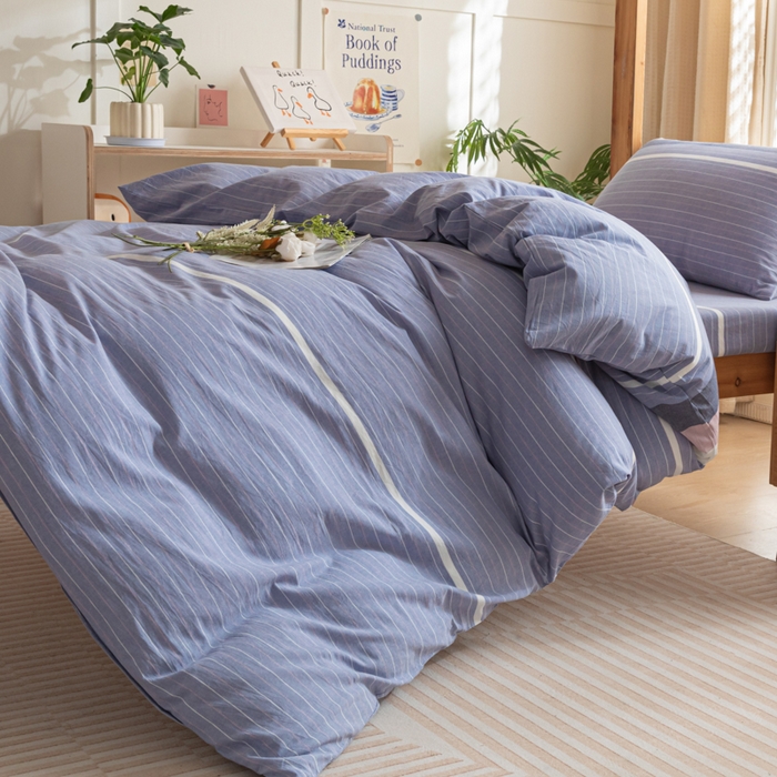 91家纺网 家纺一手货源 找家纺 2025新款全棉水洗棉被套纯棉单双人宿舍学生-可配3件套 格林兰