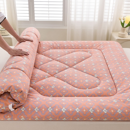 富威堡家纺 2025新款双层纱棉花床垫 琉金岁月（红豆沙）