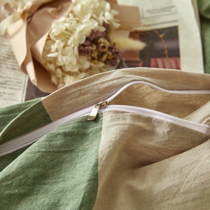 91家纺网 家纺一手货源 找家纺 2025新款全棉色织水洗棉四件套被套三件套系列 绿大格