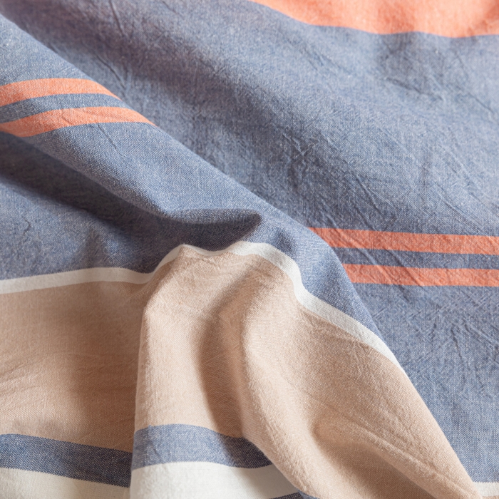 91家纺网 家纺一手货源 找家纺 2025新款全棉水洗棉被套纯棉单双人宿舍学生-可配3件套 橘兰咖条