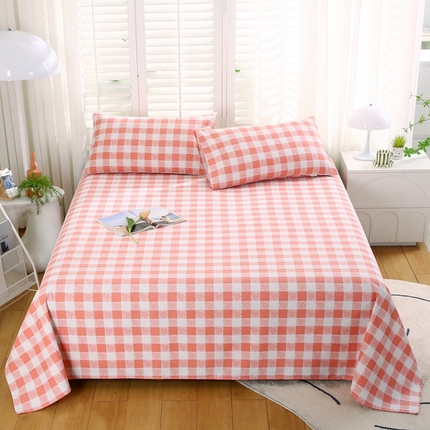 91家纺网 家纺一手货源 找家纺 伊而梦蚊帐 2025新款原棉老粗布床单系列 雅致-粉