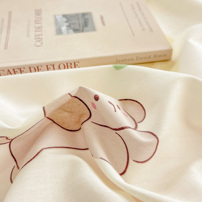 91家纺网 家纺一手货源 找家纺 绵庭家纺 2024新款全棉印花套件系列四件套 夏瑾 桔