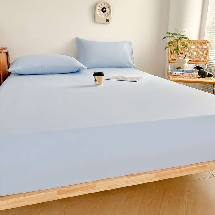 91家纺网 家纺一手货源 找家纺 （总）贝拉梦家纺 2024新款超柔水洗棉纯色简约单品床笠枕套