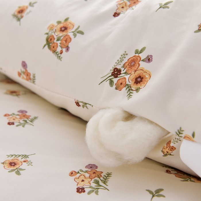 91家纺网 家纺一手货源 找家纺 富威堡家纺 2025新款双层纱棉花床垫 淡雅年华