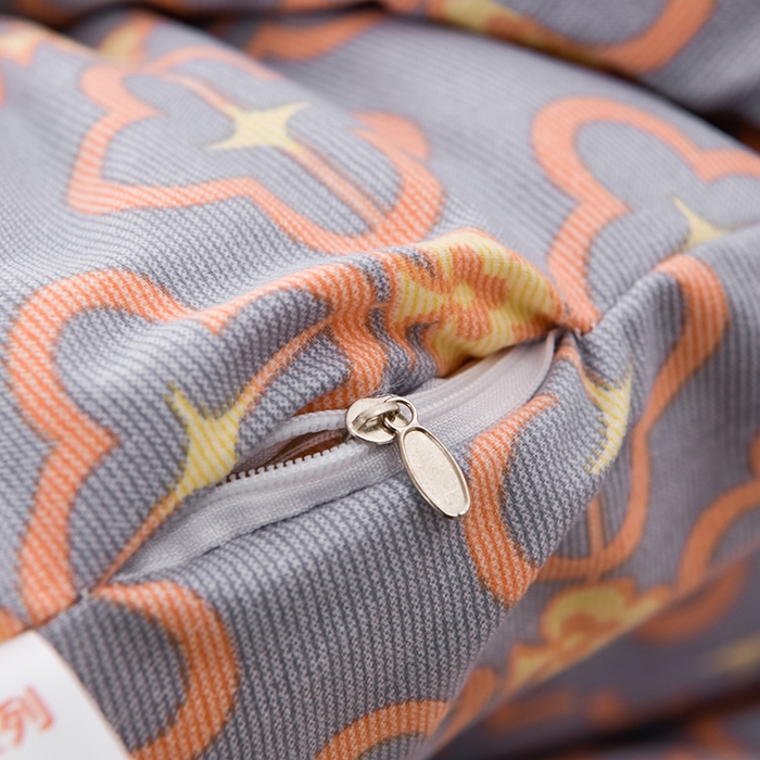 91家纺网 家纺一手货源 找家纺 富威堡家纺 2025新款双层纱棉花床垫 琉金岁月（灰蓝）