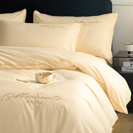 91家纺网 家纺一手货源 找家纺 如一 2024新款全棉麻绳四件套学生三件套宿舍套件-倾心系列 倾心-奶昔白