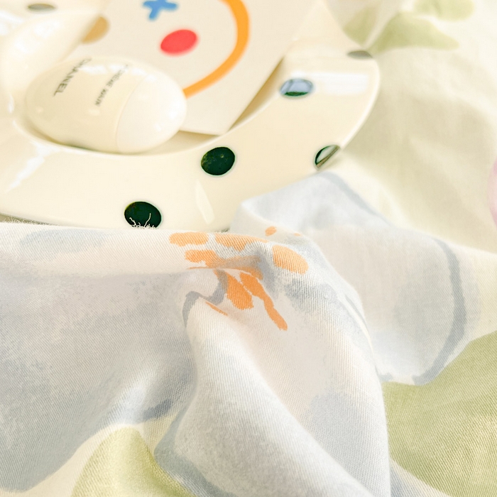 91家纺网 家纺一手货源 找家纺 绵庭家纺 2024新款全棉印花套件系列四件套 晴空初妍