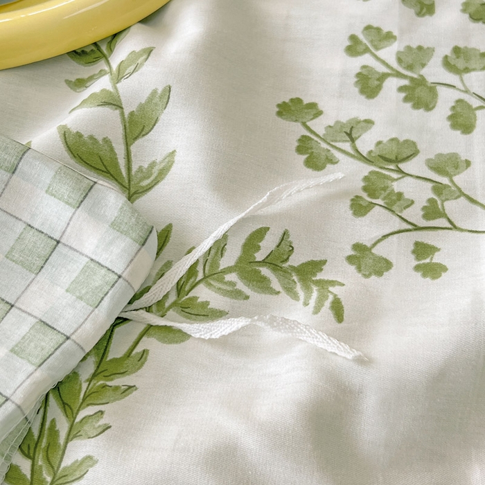 91家纺网 家纺一手货源 找家纺 绵庭家纺 2024新款全棉印花套件系列四件套 半夏之叶