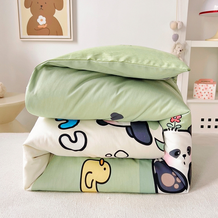 91家纺网 家纺一手货源 找家纺 鱼宝 2025新款全棉幼儿园套件 功夫熊猫