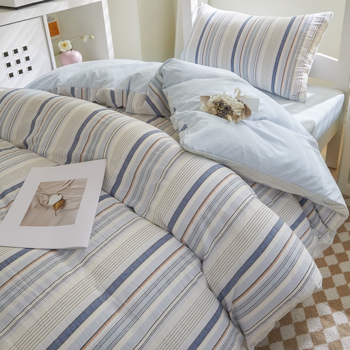 91家纺网 家纺一手货源 找家纺 吾诺家居 2024学生季新款全棉学生宿舍三件套六件套组合系列 西蒙兰