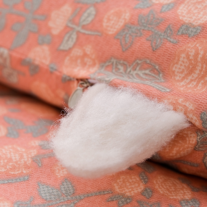 91家纺网 家纺一手货源 找家纺 富威堡家纺 2025新款双层纱棉花床垫 桃花朵朵