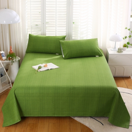 91家纺网 家纺一手货源 找家纺 伊而梦蚊帐 2025新款原棉老粗布床单系列 青绿