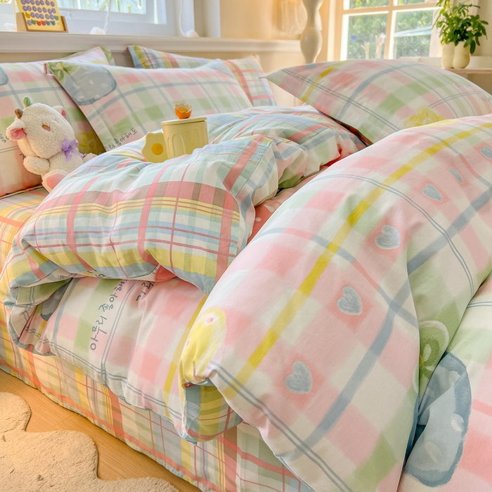 91家纺网 家纺一手货源 找家纺 绵庭家纺 2024新款全棉印花套件系列四件套 冷梅冰萃