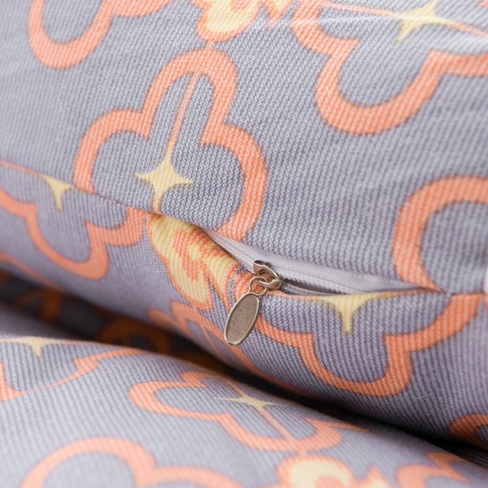 91家纺网 家纺一手货源 找家纺 富威堡家纺 2025新款双层纱棉花床垫 琉金岁月（灰蓝）