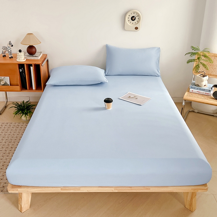 91家纺网 家纺一手货源 找家纺 （总）贝拉梦家纺 2024新款超柔水洗棉纯色简约单品床笠枕套