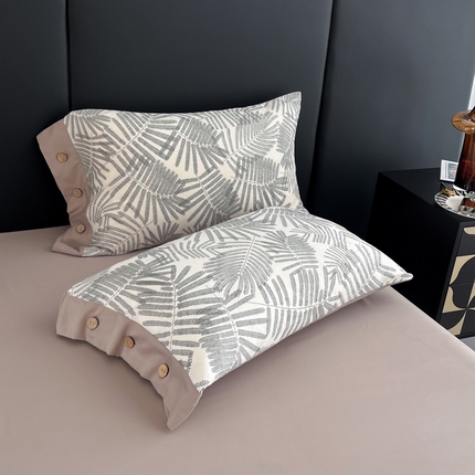 艾迪尚家纺 2025新款柔丝茸磨毛印花纽扣款单枕套奈雪