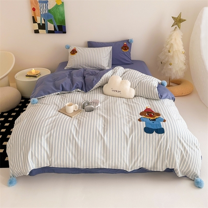 91家纺网 家纺一手货源 找家纺 （总）珺柔家纺 2024新款全棉水洗绵毛巾绣四件套