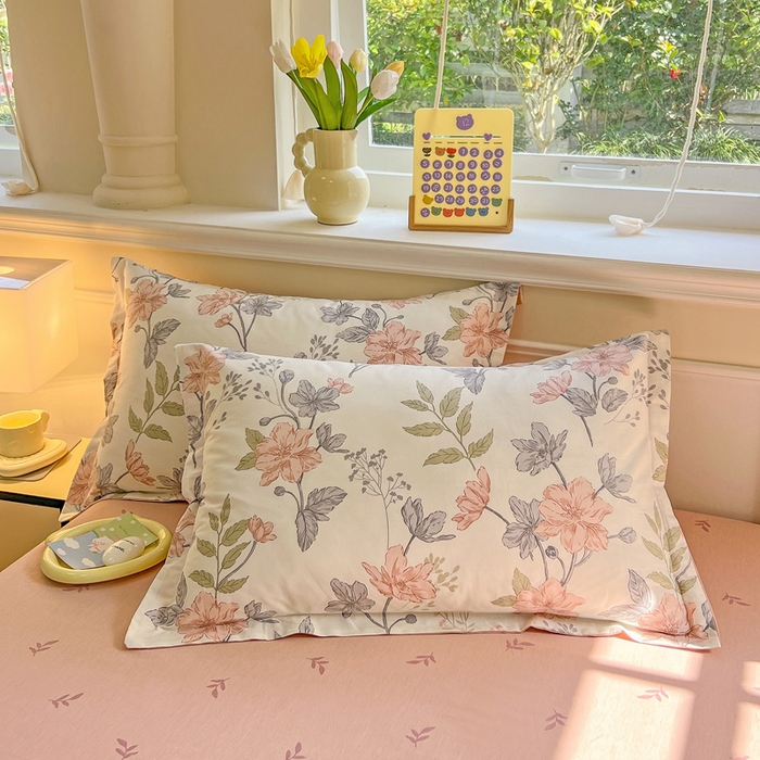 91家纺网 家纺一手货源 找家纺 绵庭家纺 2024新款全棉印花套件系列四件套 落川花海