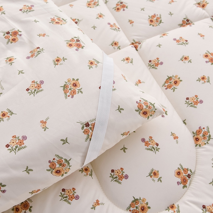 91家纺网 家纺一手货源 找家纺 富威堡家纺 2025新款双层纱棉花床垫 淡雅年华